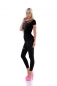 Preview: Figurbetontes Shirt mit Cut Out und funkelnder Strass-Applikation - schwarz