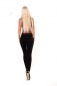 Preview: Elegante Treggings mit Schmuckbund in schwarz
