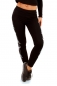 Preview: Leggings mit Totenkopf-Bordüre - schwarz