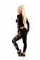Preview: Leggings mit Totenkopf-Bordüre - schwarz
