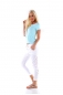 Preview: Tailliertes Shirt mit zweifarbigen Schrift-Print - mint
