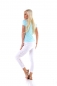 Preview: Tailliertes Shirt mit zweifarbigen Schrift-Print - mint