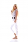 Preview: Figurbetontes Shirt mit XXL Schrift-Print - stone