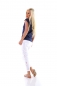 Preview: Figurbetontes Shirt mit XXL Schrift-Print - mitternachtsblau