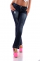 Preview: Moderne Flare Cut Bootcut Jeans mit Used-Effekten - dark blue