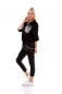 Preview: Legere Bluse mit Pailletten- und Schrift- Verzierung - schwarz
