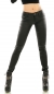 Preview: Sexy High Waist Kunstleder-Hose mit Push-Up-Effekt in schwarz