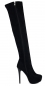 Preview: Sexy Overknee-Stiefel mit Schmucksteinchen und Spiegel-Plättchen in schwarz