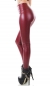 Preview: Modische Thermo-Leggings im sexy Wetlook - weinrot