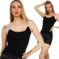 Preview: Elegantes Top mit funkelnden Strass-Träger - schwarz