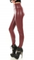 Preview: Modische Thermo-Leggings im sexy Wetlook - bordeaux