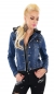 Preview: Freche Jeansjacke im modischen 2in1 Look - blau / schwarz