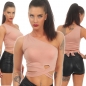 Preview: Sexy One Shoulder Top mit Bindebändern in altrosa