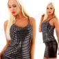 Preview: Sexy Party-Top mit Glamour-Effekt - schwarz/silber