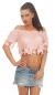 Preview: Carmen-Shirt mit süsser Blumen-Bordüre in rosa