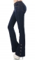 Preview: Moderne Flare Cut Schlagjeans mit Zierknopfleiste in dark blue