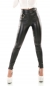 Preview: Highwaist Kunstlederhose im sexy Wetlook - schwarz