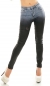 Preview: Middle Waist Röhren Jeans mit Ombre Wetlook Beschichtung in blue washed / black
