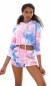 Preview: Freches Sportset im sommerlich bunten Neon-Batik-Look - rosa