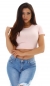 Preview: Bauchfreies Feinripp Shirt in rosa