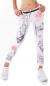 Preview: Chino-Hose mit süssen Butterfly- und Schriftzug-Prints inkl. Gürtel in weiß / rosa