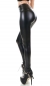 Preview: Modische Thermo-Leggings im sexy Wetlook - schwarz