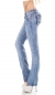Preview: Stretch-Jeans Flap Pokets und Kontrastnähte in light blue