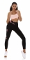 Preview: Moderne Fitness-Leggings im High Waist Look  mit Blumenprint - schwarz / rosa