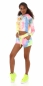 Preview: Freches Sportset im sommerlich bunten Neon-Batik-Look - pink