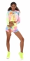 Preview: Freches Sportset im sommerlich bunten Neon-Batik-Look - pink