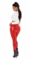 Preview: Sexy High Waist Wetlook Hose mit Zipper in rot