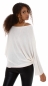 Preview: Oversize Pullover mit V-Ausschnitt in beige