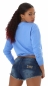 Preview: Oversize Sweatpullover mit Schrifzug-Print - blau