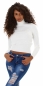 Preview: Figurbetonter Basic Rollkragen Pullover in creme