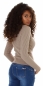 Preview: Figurbetonter Basic Rollkragen Pullover in cappuccino