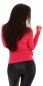 Preview: Figurbetonter Rippstrick-Pullover mit Rollkragen - pink