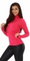 Preview: Figurbetonter Rippstrick-Pullover mit Rollkragen - pink