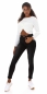 Preview: Figurbetonte Push Up Skinny Jeans - schwarz