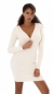 Preview: Modisches Langarm Strickkleid mit Zippverschluss in beige