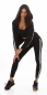 Preview: 3-teiliges Sportset mit seitlicher Streifenapplikation in schwarz / silber