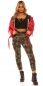 Preview: Cargo-Jeans mit Pattentaschen und Gürtel - camouflage