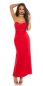 Preview: Festliches Kleid mit Herzausschnitt und Schmucksteinen - rot
