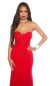 Preview: Festliches Kleid mit Herzausschnitt und Schmucksteinen - rot