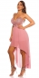 Preview: High Low Abendkleid mit funkelnder Pailletten-Verzierung - rosa