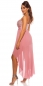 Preview: High Low Abendkleid mit funkelnder Pailletten-Verzierung - rosa