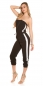 Preview: Lässiger Bandeau-Overall mit seitlichen Streifen-Applikation in schwarz