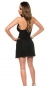 Preview: Minikleid mit Schmuckborte und Raffungen in schwarz