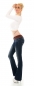 Preview: Bootcut-Jeans mit dezenter Waschung und Stretch-Gürtel in dark blue