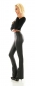 Preview: High Waist Schlag Leggings im Lederlook - schwarz