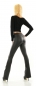 Preview: High Waist Schlag Leggings im Lederlook - schwarz